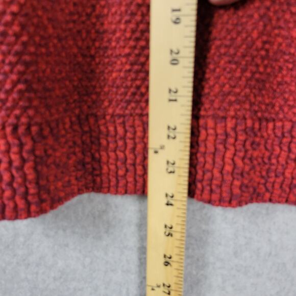 Lands' End 100% Cotton Red Knit LS V Neck Sweater Women's Plus 1X 16W-18W - Picture 8 of 12